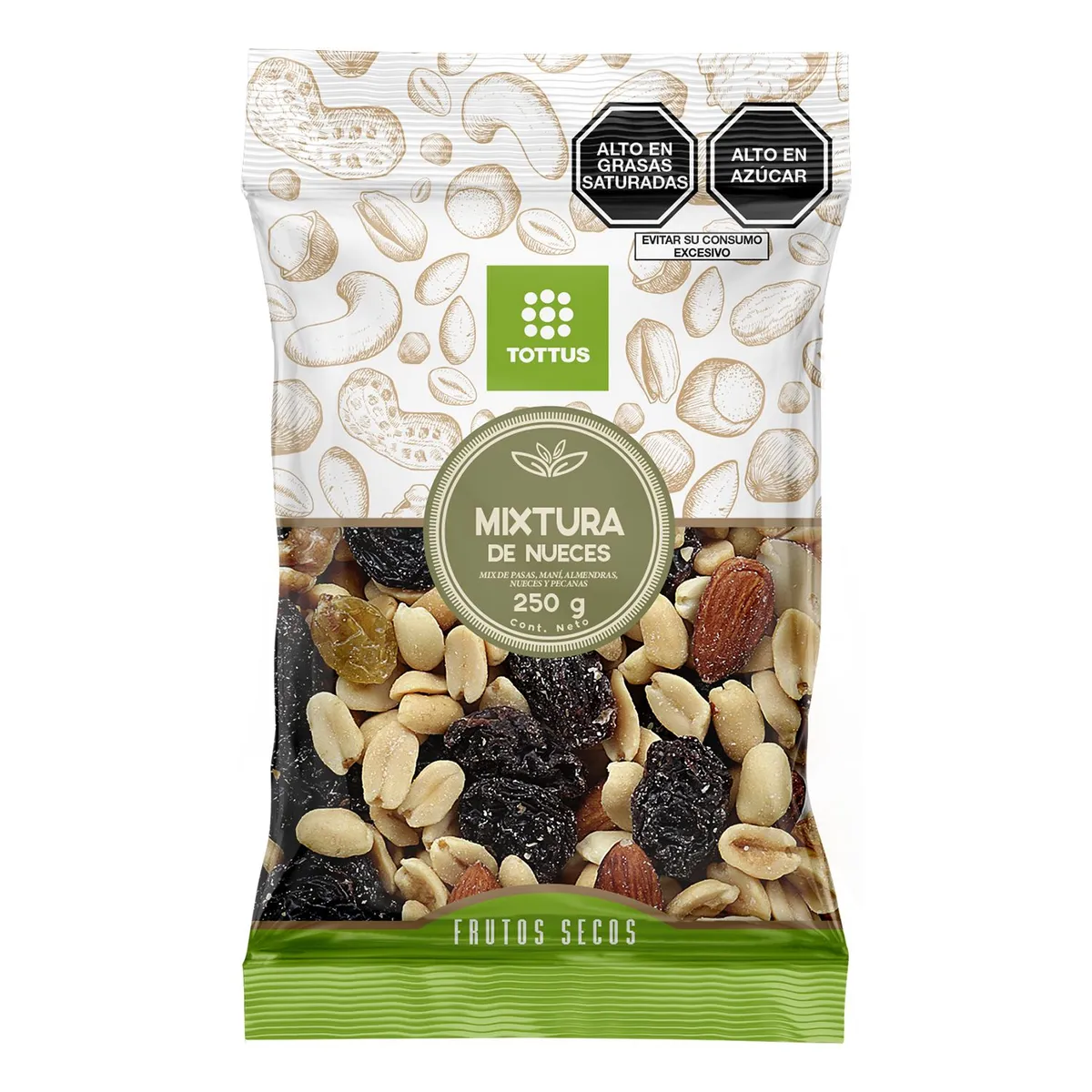 TOTTUS - Mixtura de Nueces Tottus Empaque 250 g