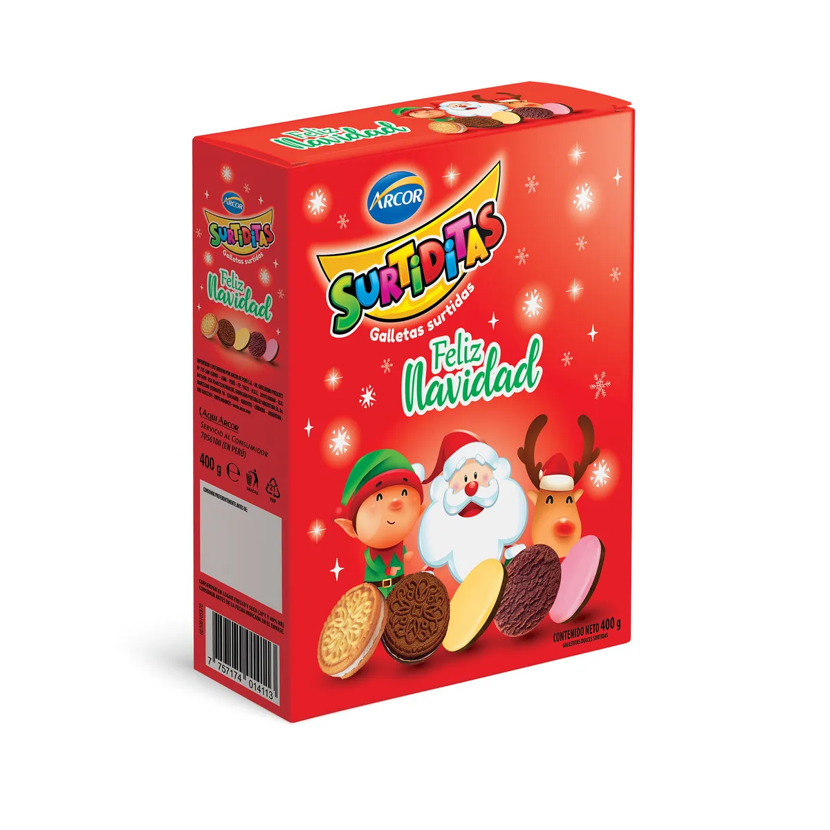 ARCOR - Galletas Surtiditas Arcor Navidad Caja 400 g