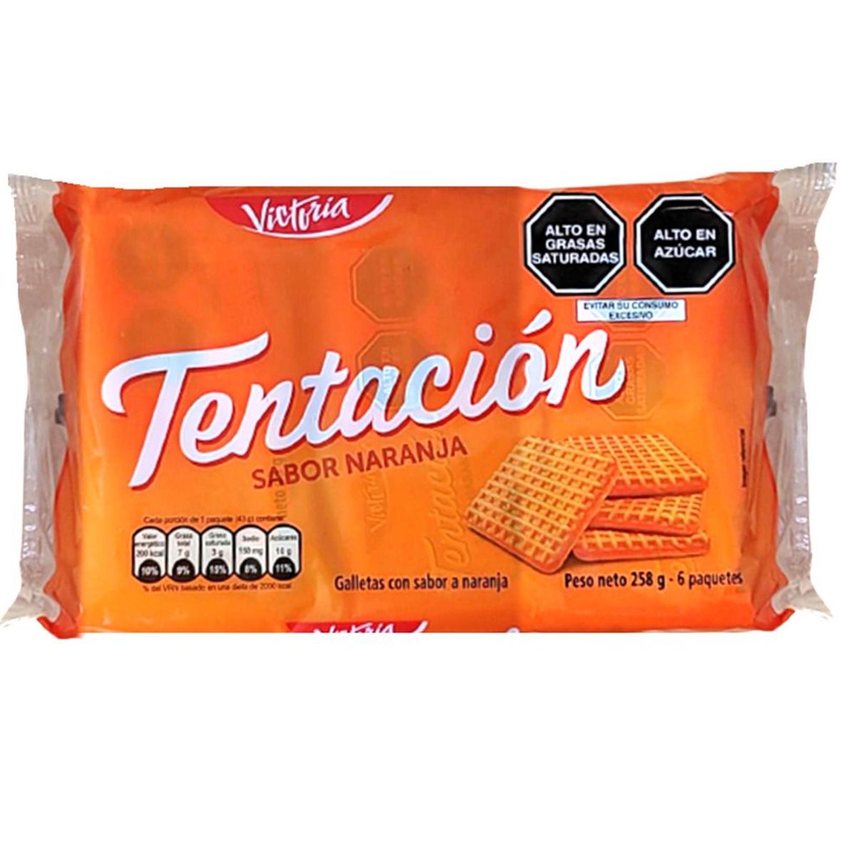 VICTORIA - Galleta Tentación Naranja Sixpack 258 g
