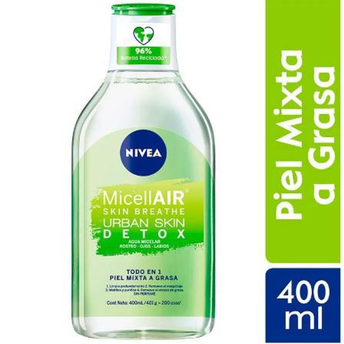 NIVEA - Agua Micelar Nivea Mate Piel Mixta a Grasa Envase 400 mL