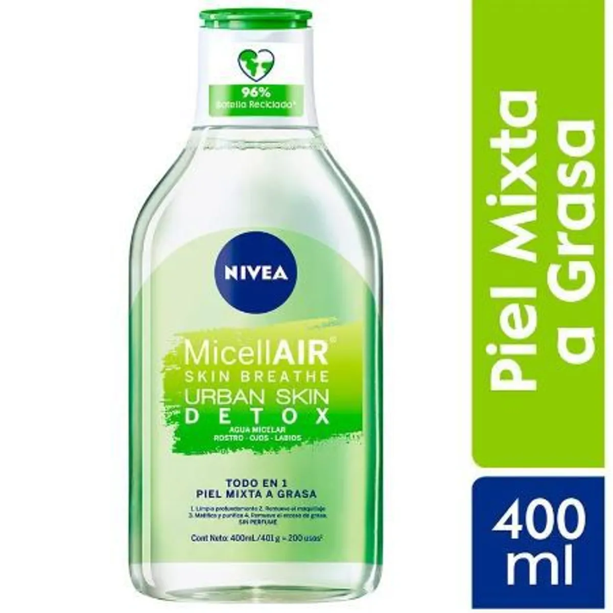 NIVEA - Agua Micelar Nivea Mate Piel Mixta a Grasa Envase 400 mL