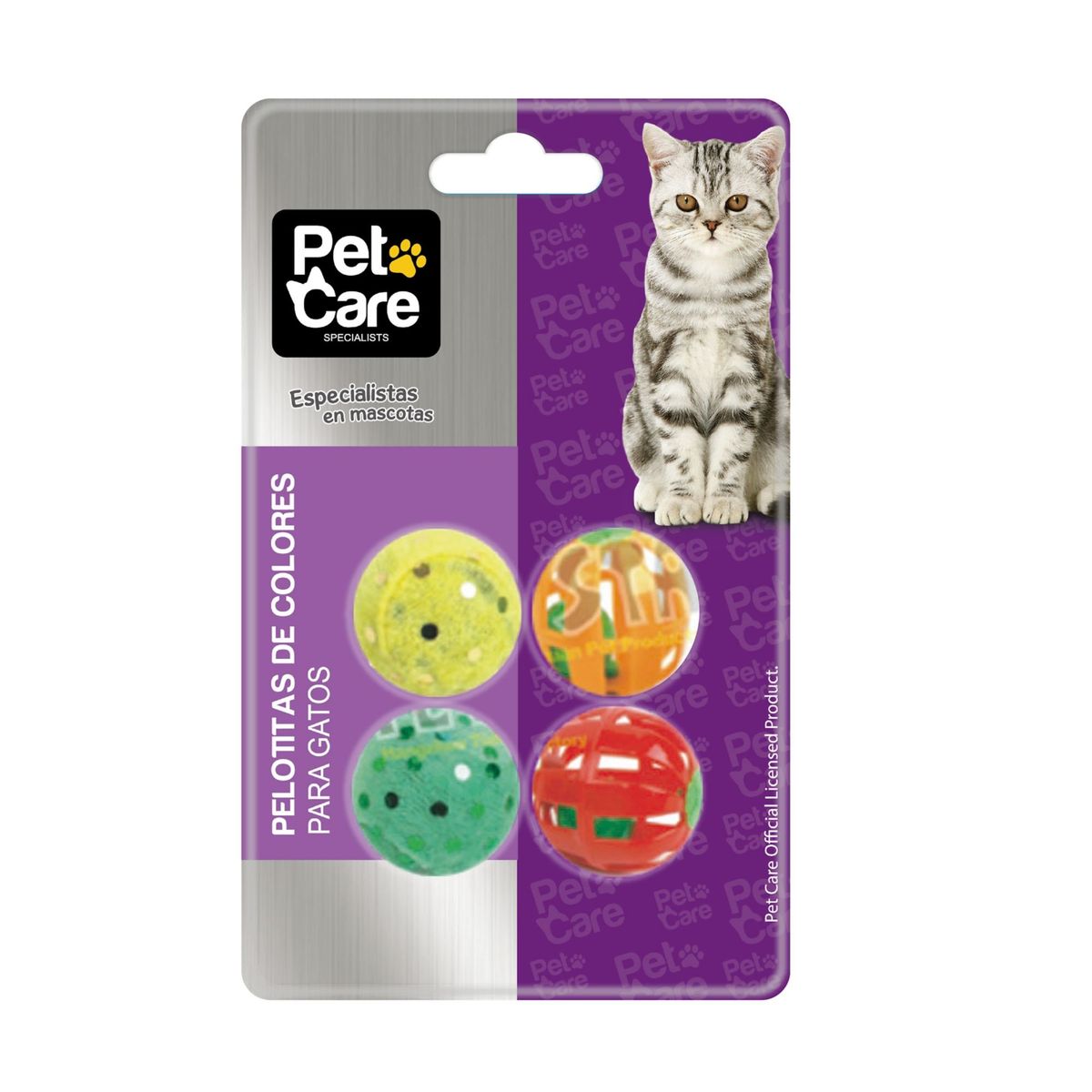 PET CARE - Pelotitas de Colores para Gatos Pet Care Empaque 4 Und