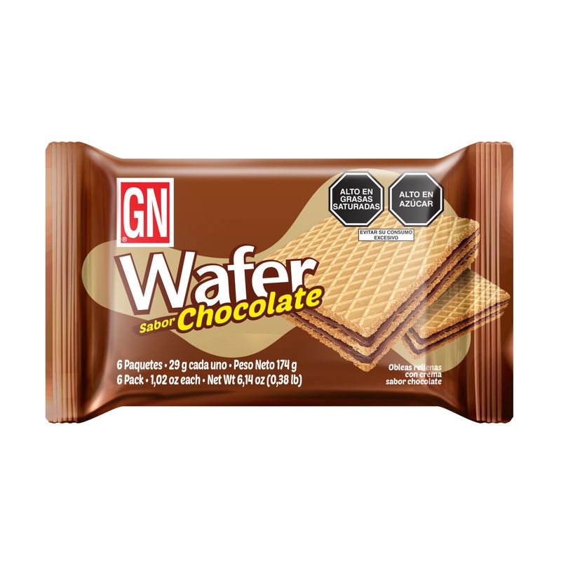 GN - Wafer GN Sabor Chocolate Sixpack Empaque 29 g