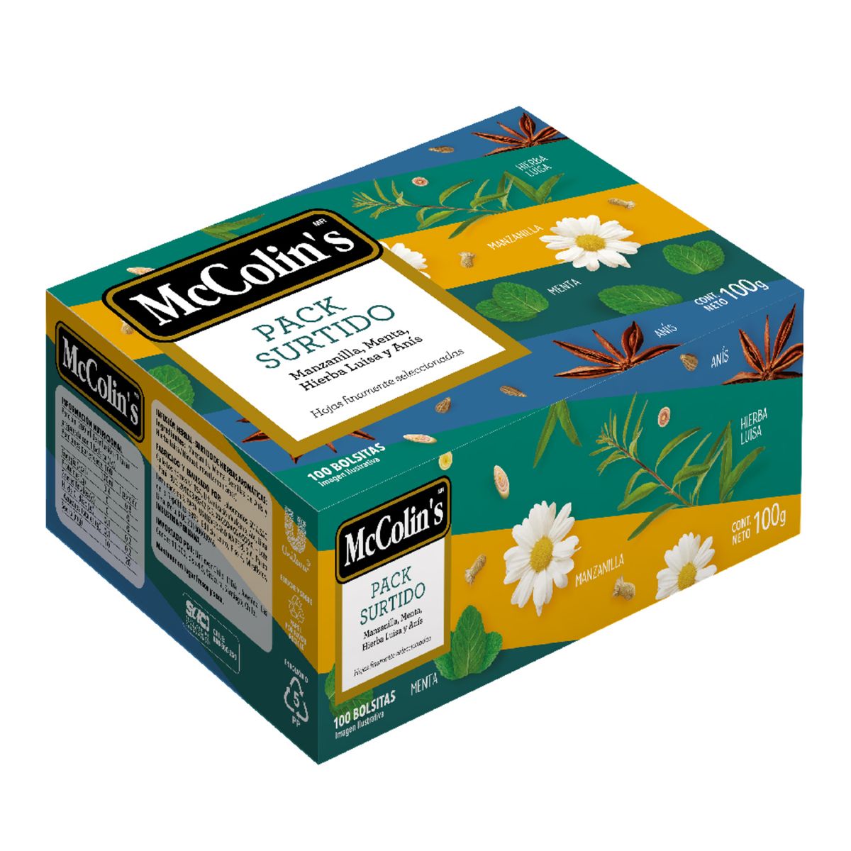 MC COLINS - Infusión Mc Colins Surtido Hierbas Caja 100 Sobres