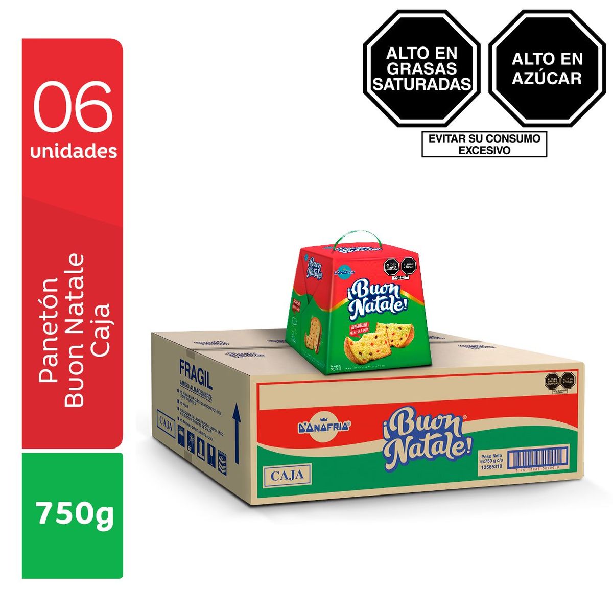 BUON NATALE - Caja x 6 Panetón Buon Natale Caja x 750 g