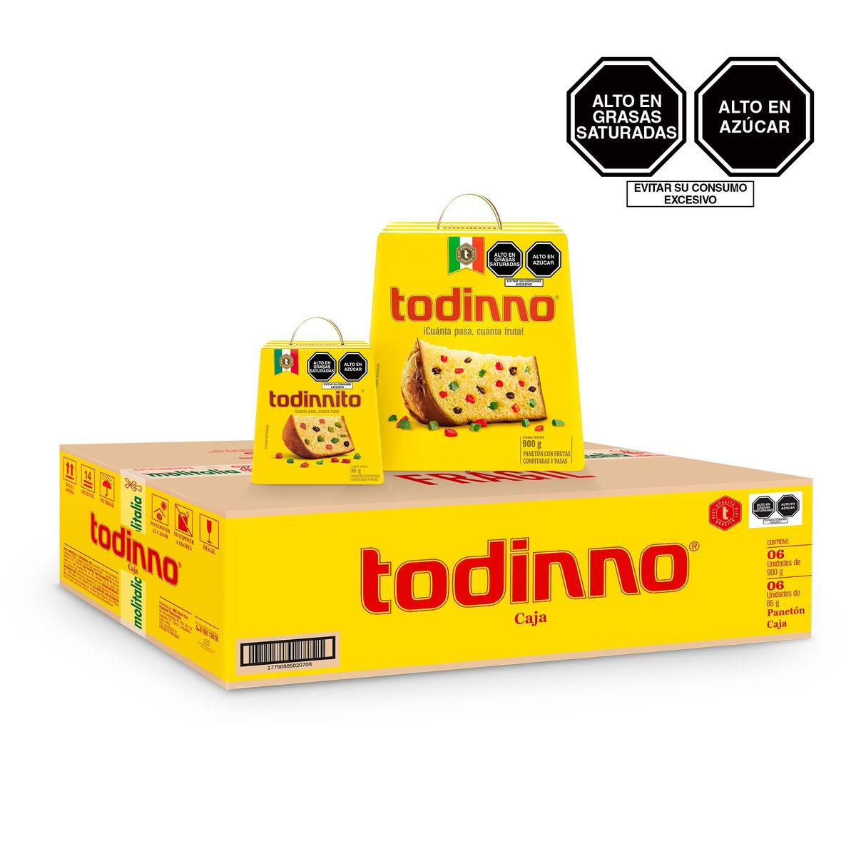 TODINNO - Caja x 6 Panetón Todinno Caja x 900 g + Todinnito 85 g