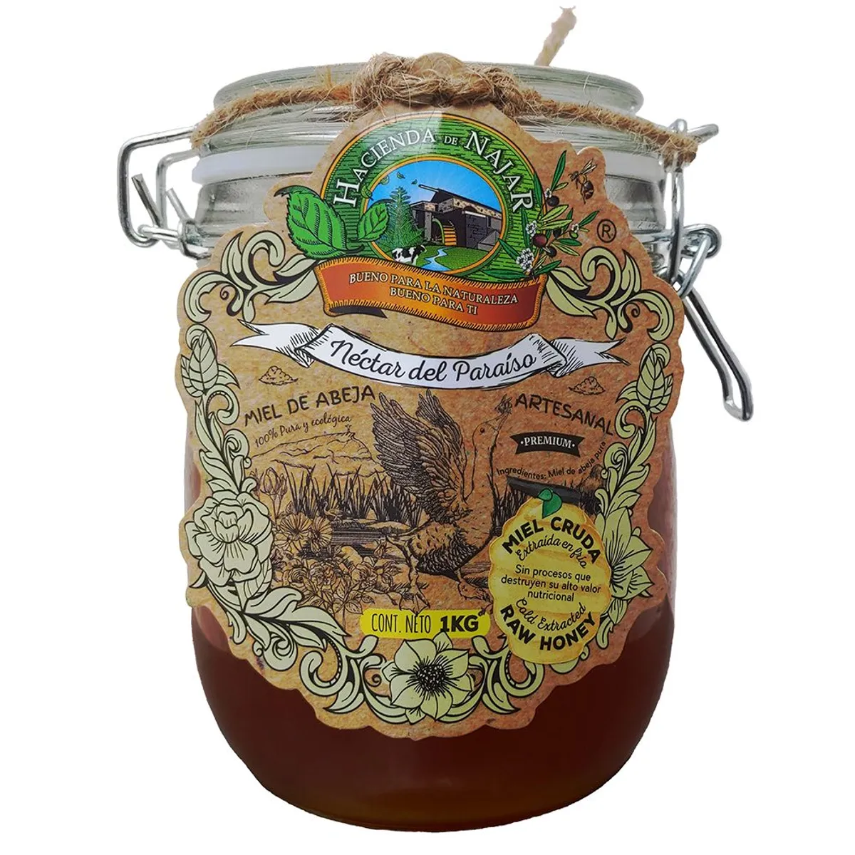 HACIENDA DE NAJAR - Miel de Abeja Cruda Hacienda de Najar Envase 1 Kg