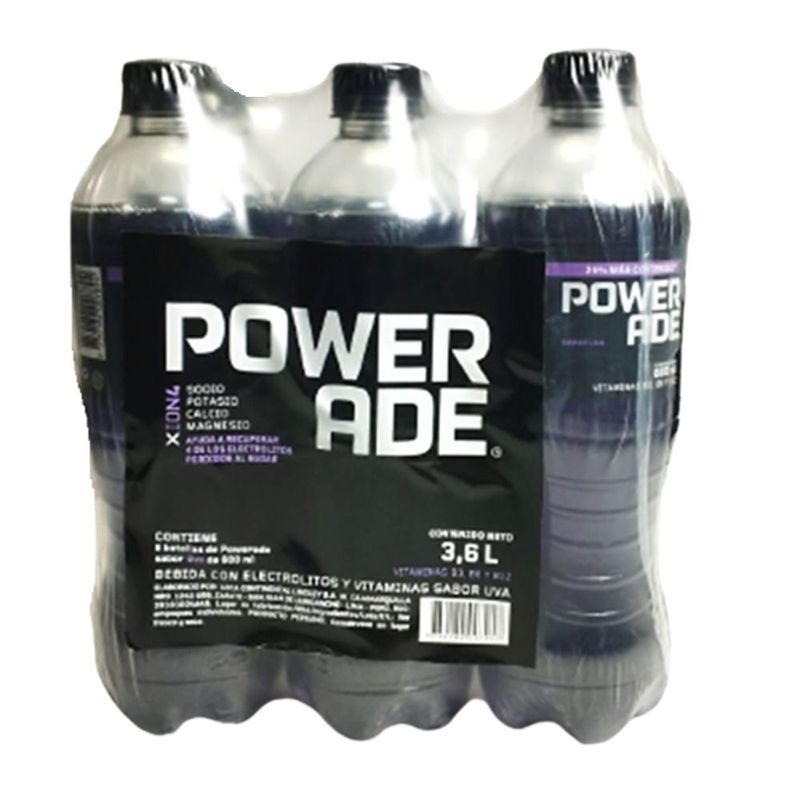 GATORADE - Rehidratante Powerade Uva Pack 6 Botellas 600 mL