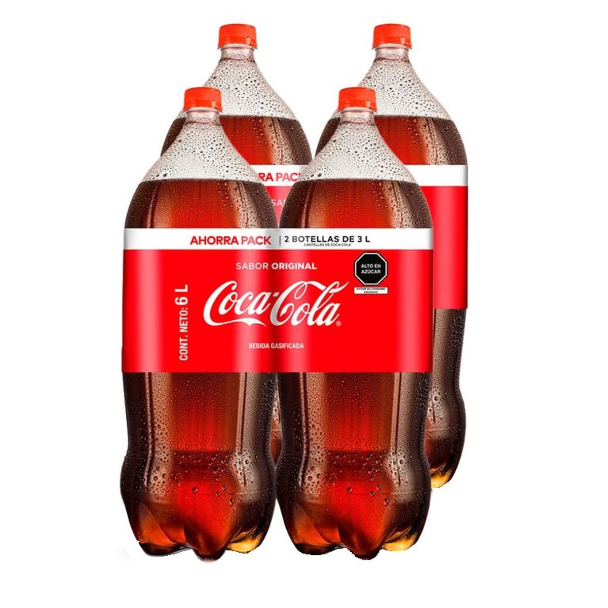 COCA COLA - Gaseosa Coca Cola Pack 4 Botella 3 L