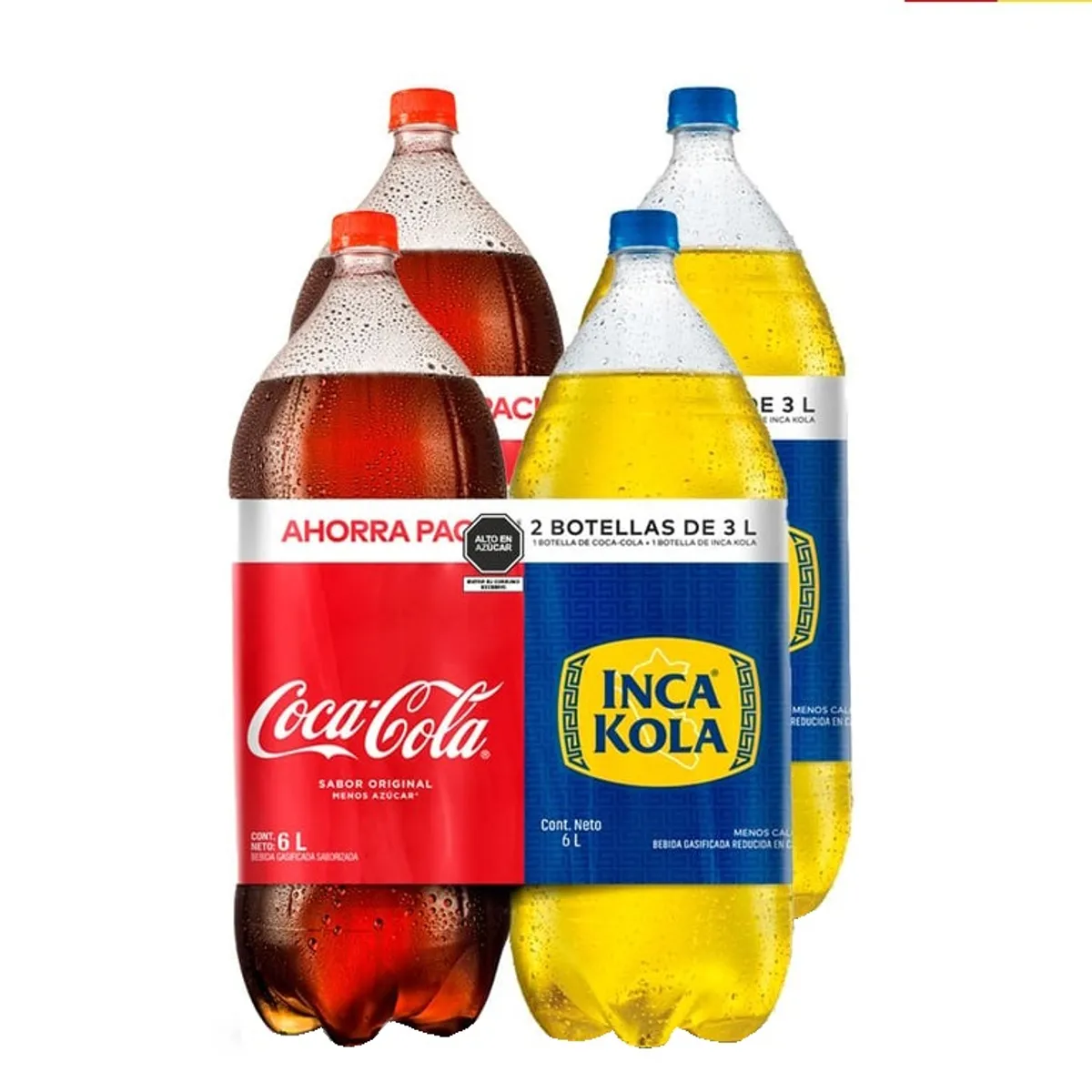 COCA COLA - Gaseosa 2 Coca Cola 3 L + 2 Inka Cola 3 L
