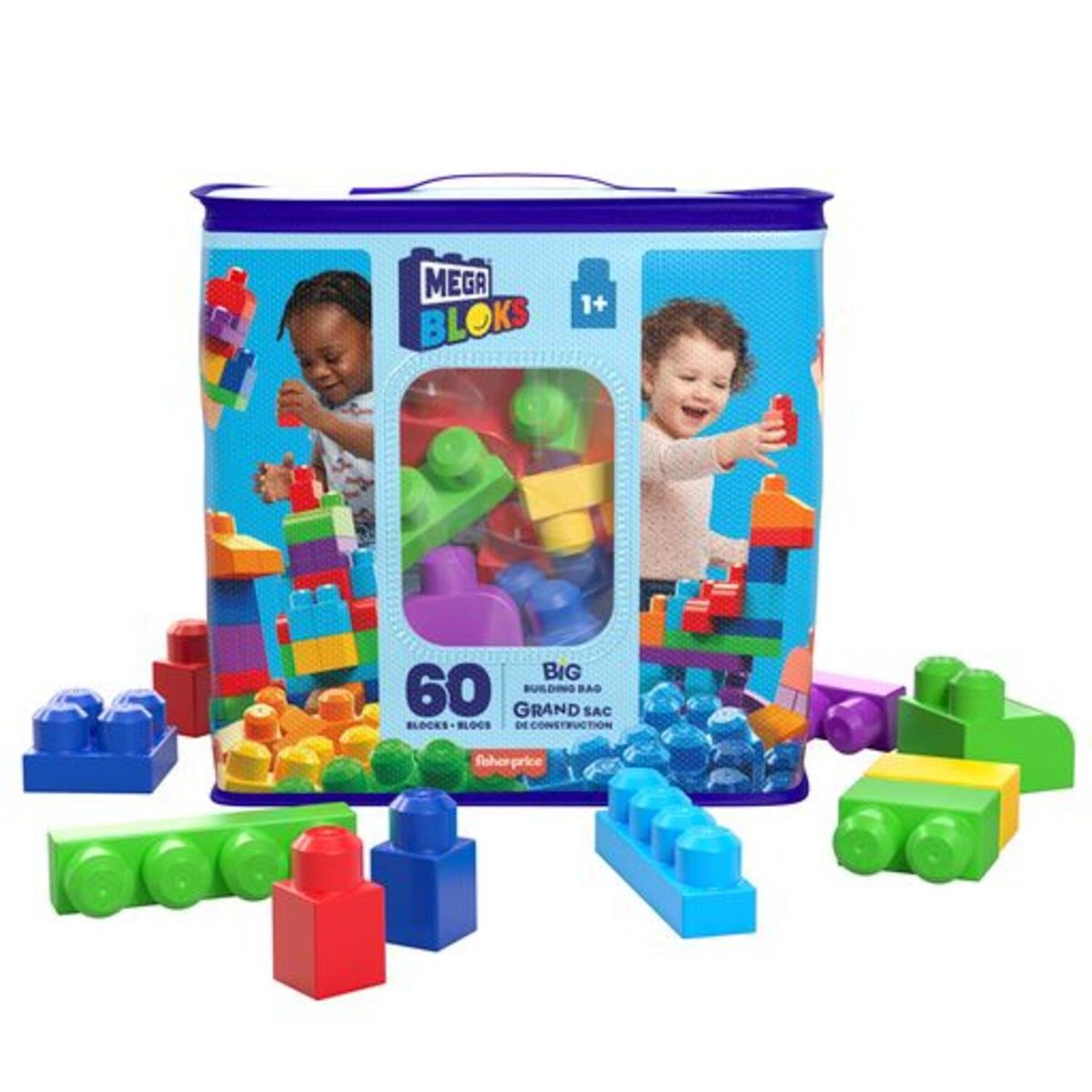 MEGA BLOKS - Mega Bloks Clásica Bolsa 60 Pzas
