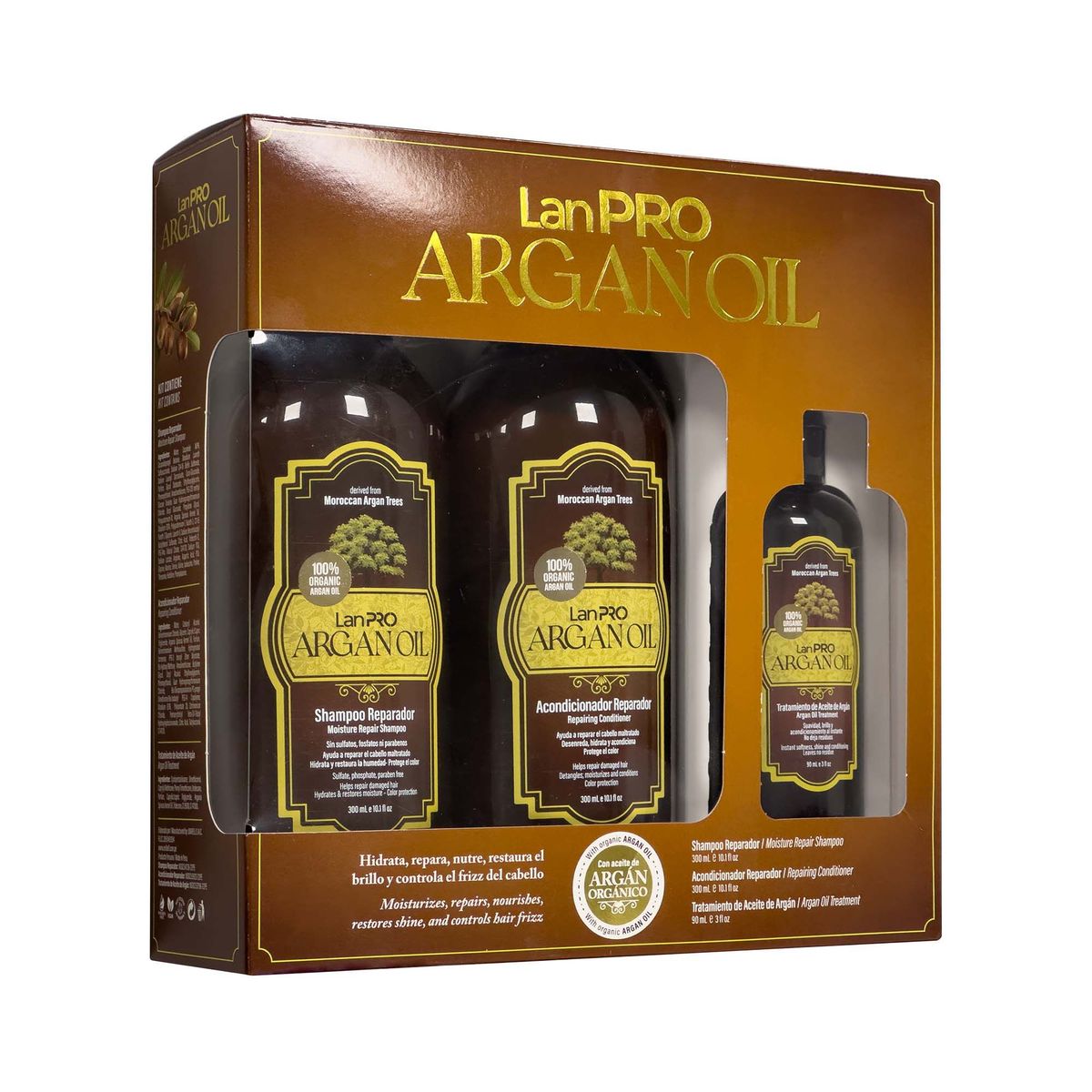 LAN PRO - Set Lanosterín Pro Shampoo 300 mL + Acondicionador 300 mL + Aceite 90 mL