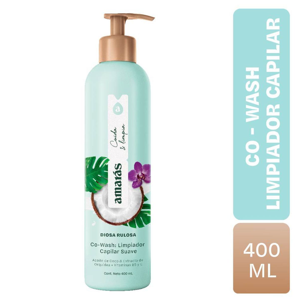 AMARAS - CoWash Limpiador Capilar Amarás Diosa Ruolsa Botella 400 mL
