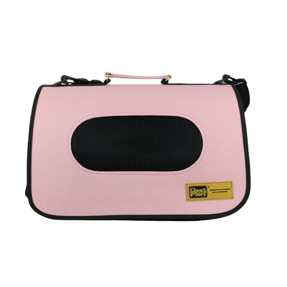 CLAWS PAWS - Transportador de Cuero para Mascota Claws Paws Talla 2 Rosa 45x26x25 cm