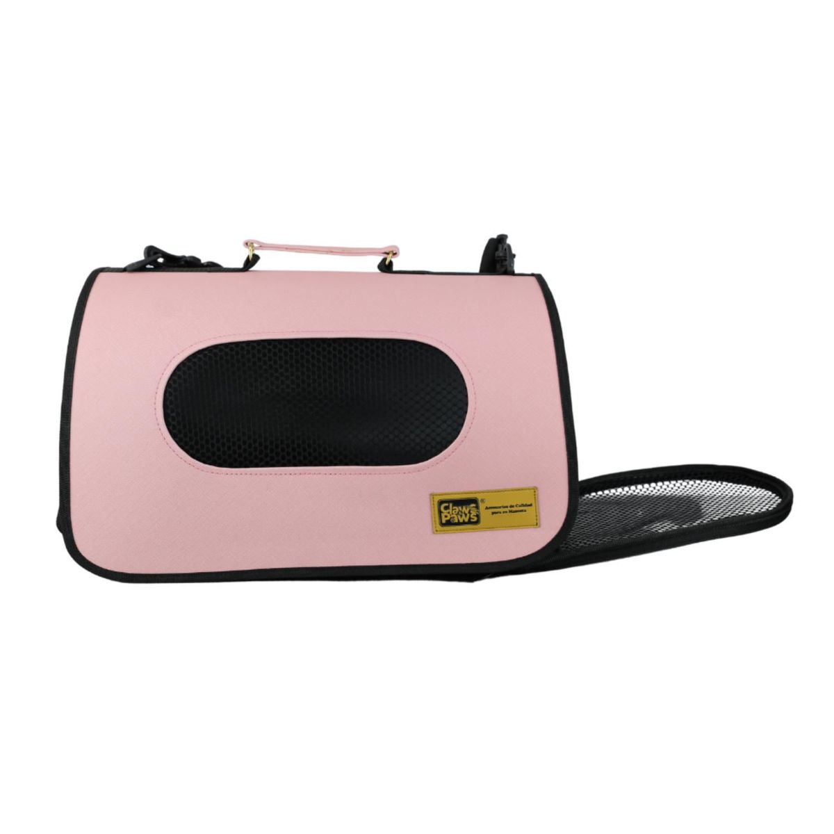 CLAWS PAWS - Transportador de Cuero para Mascota Claws Paws Talla 2 Rosa 45x26x25 cm