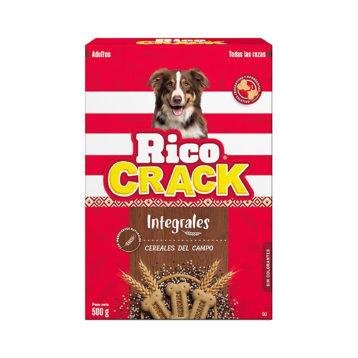 RICOCAN - Galletas Perros Adultos Ricocrack Integrales Caja 500 g