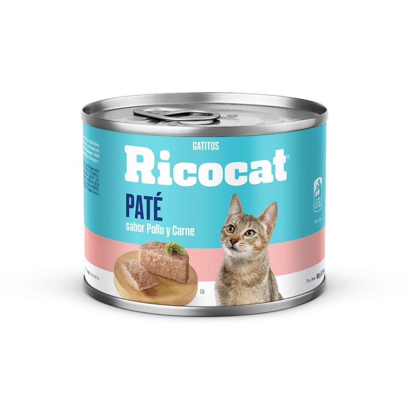 RICOCAT - Ricocat Pate Sabor Pollo Carne Gatitos Lata 180 g