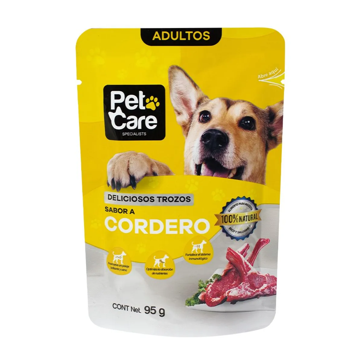 PET CARE - Alimento Húmedo Perros Adultos Pet Care Cordero Doypack 95 g