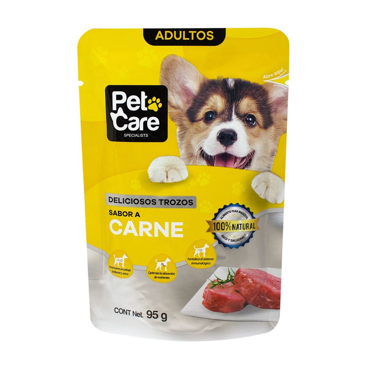 PET CARE - Alimento Húmedo Perros Adultos Pet Care Trocitos Carne Bolsa 95 g