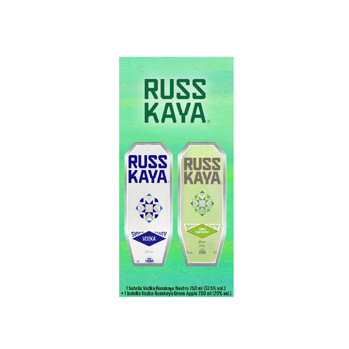 RUSSKAYA - Vodka Russkaya Neutro 750 mL + Green Apple 750 mL