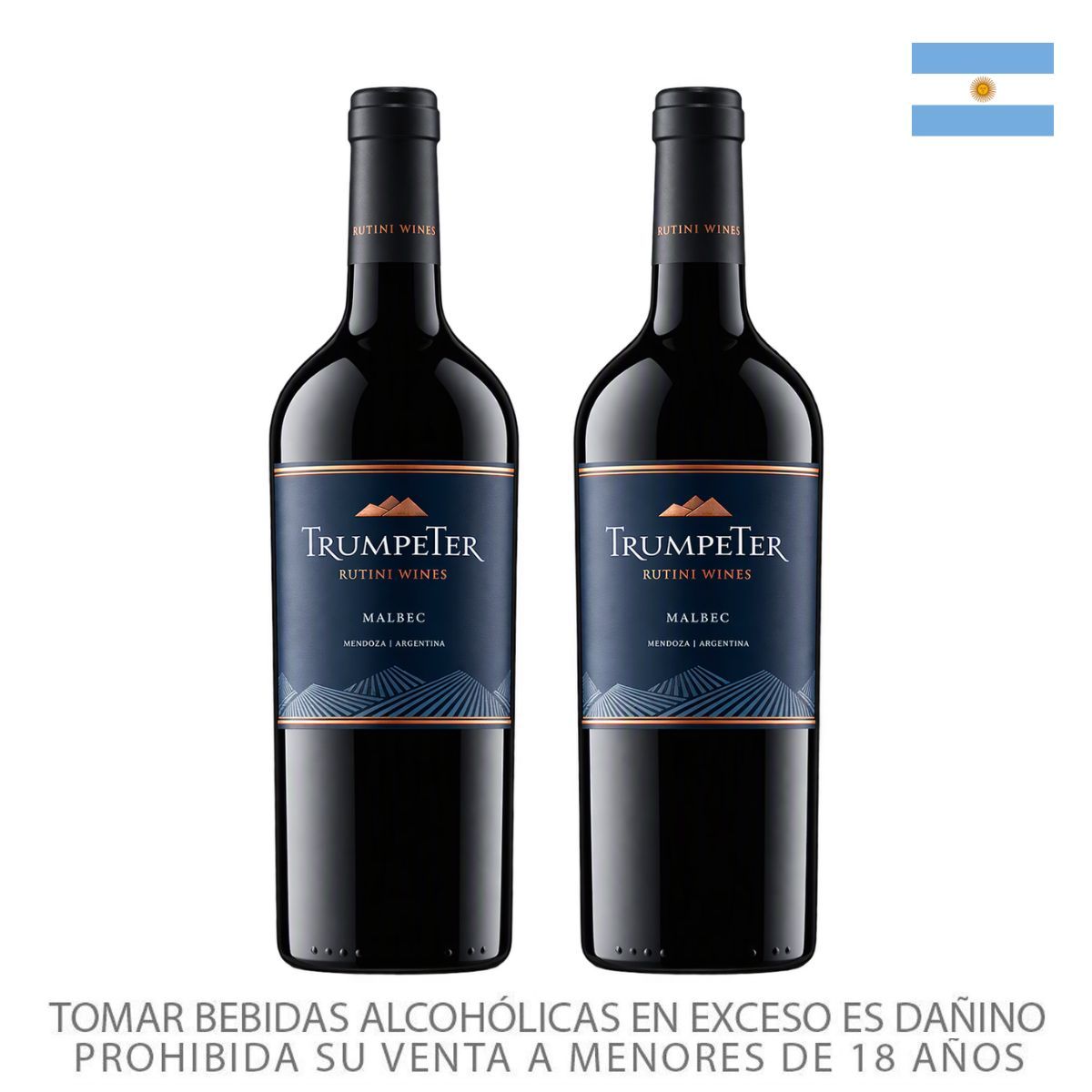 TRUMPETER - Vino Malbec Trumpeter Rutini Pack 2 Botellas 750 mL