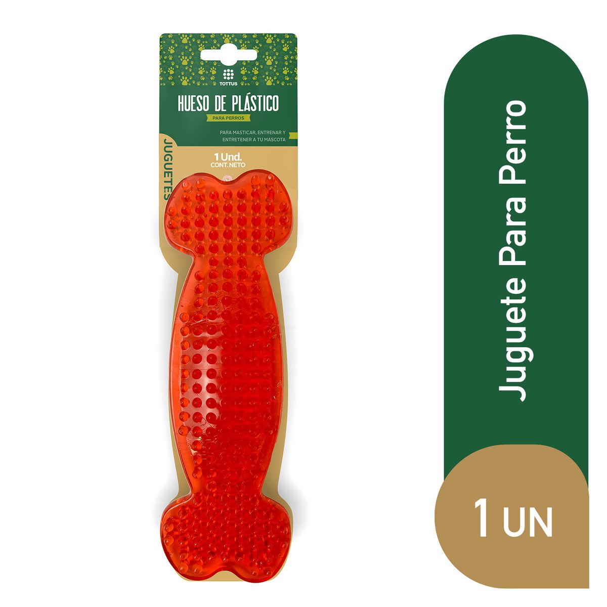 TOTTUS - Juguete Hueso de Plástico para Perro Tottus