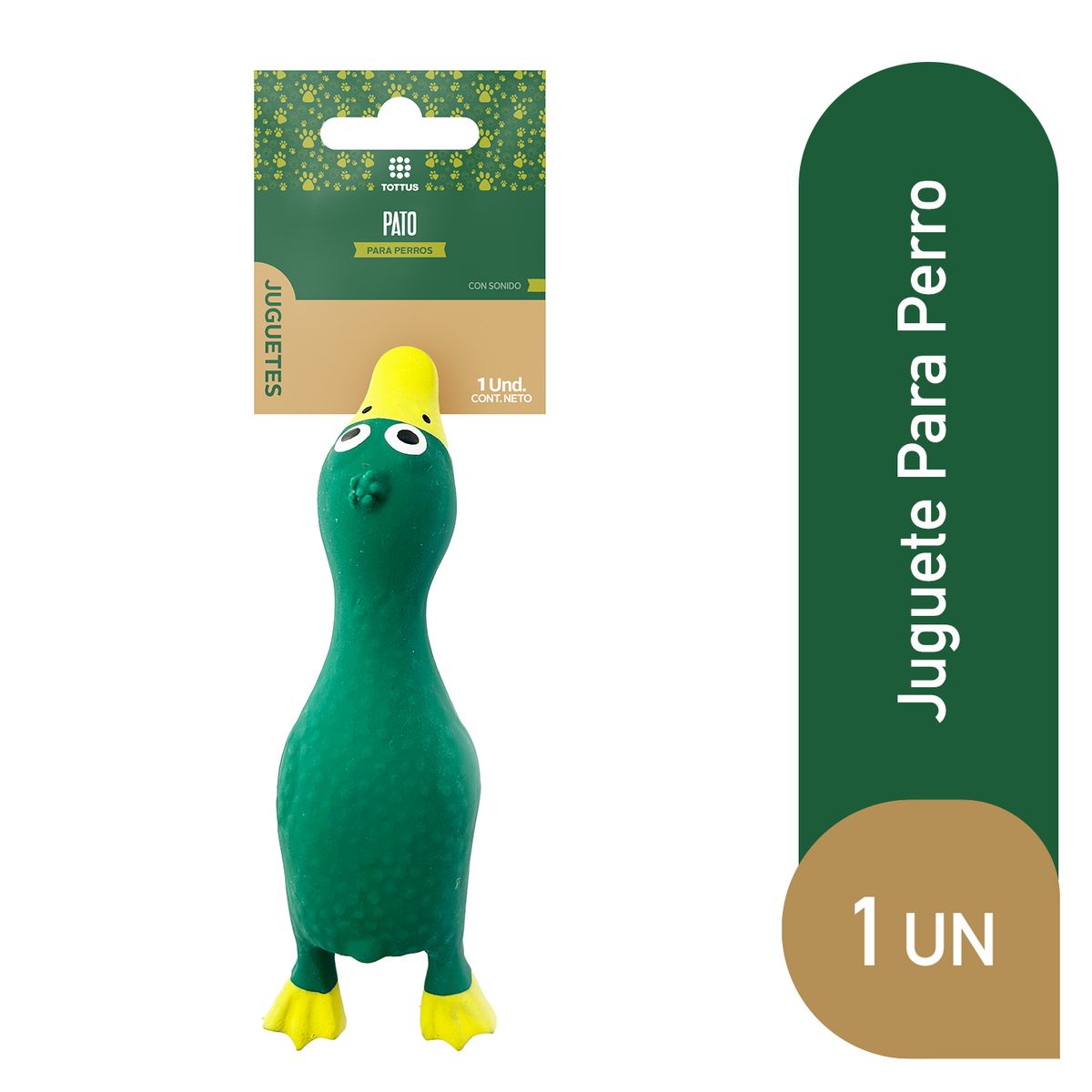 TOTTUS - Juguete Pato de Plástico para Perro Tottus
