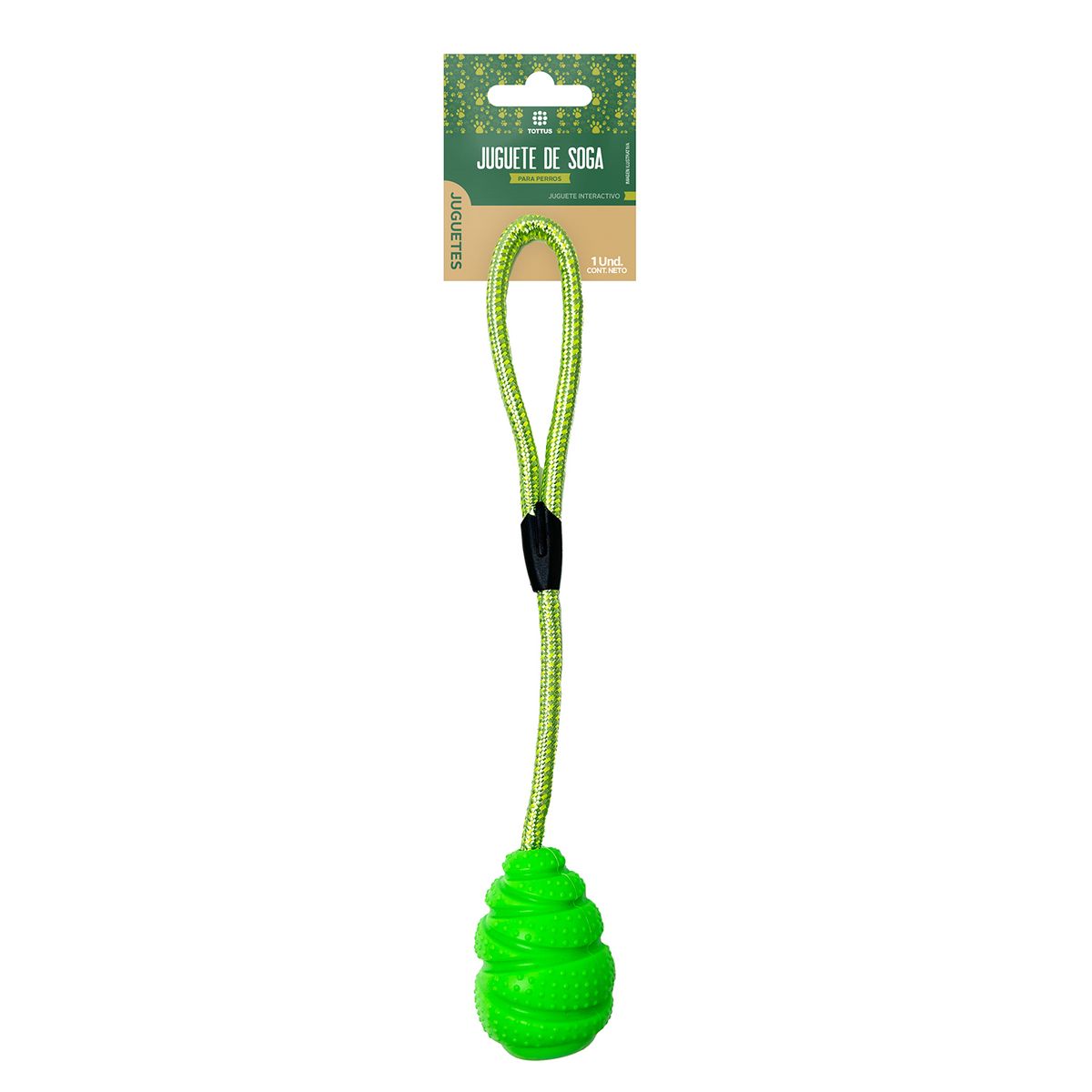 TOTTUS - Juguete de Soga con Pelota para Perro Tottus