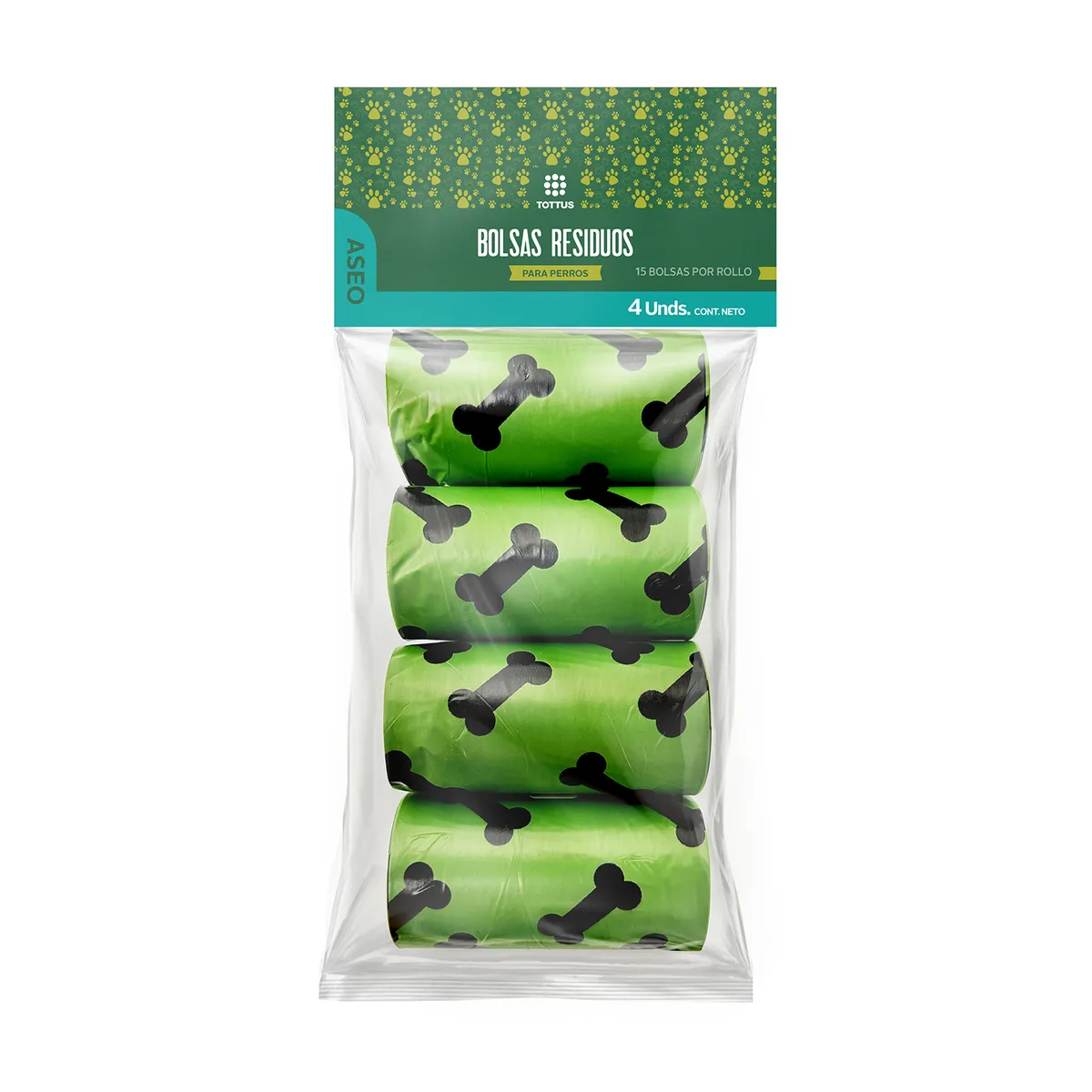 TOTTUS - Bolsas de Residuo para Perros Tottus Empaque 4 Und