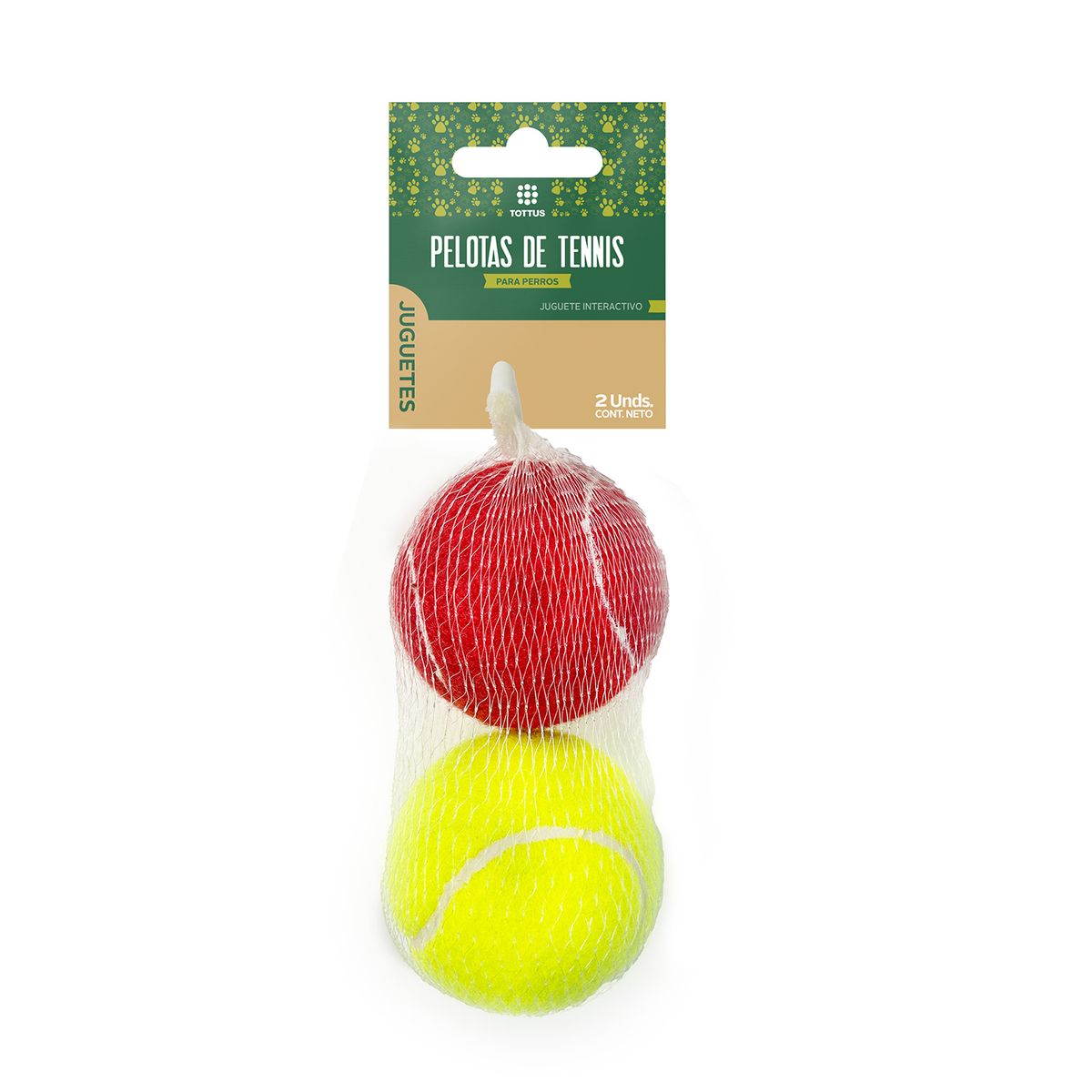 TOTTUS - Pelotas de Tenis para Perros Tottus Empaque 2 Und