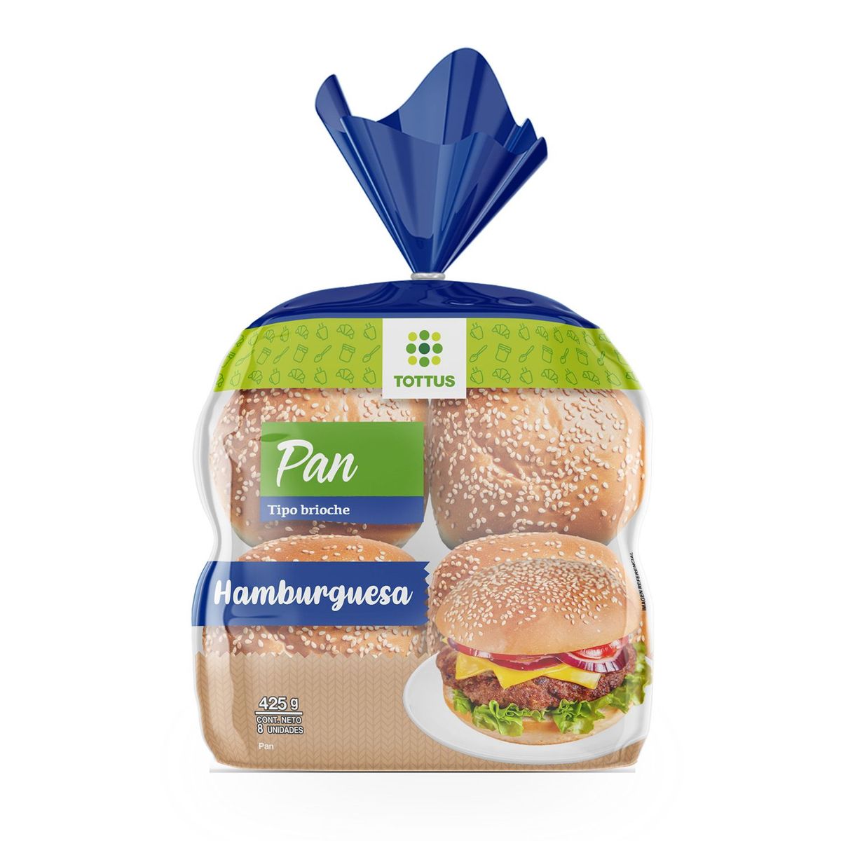 TOTTUS - Pan Hamburguesa Tottus 8 Unidades