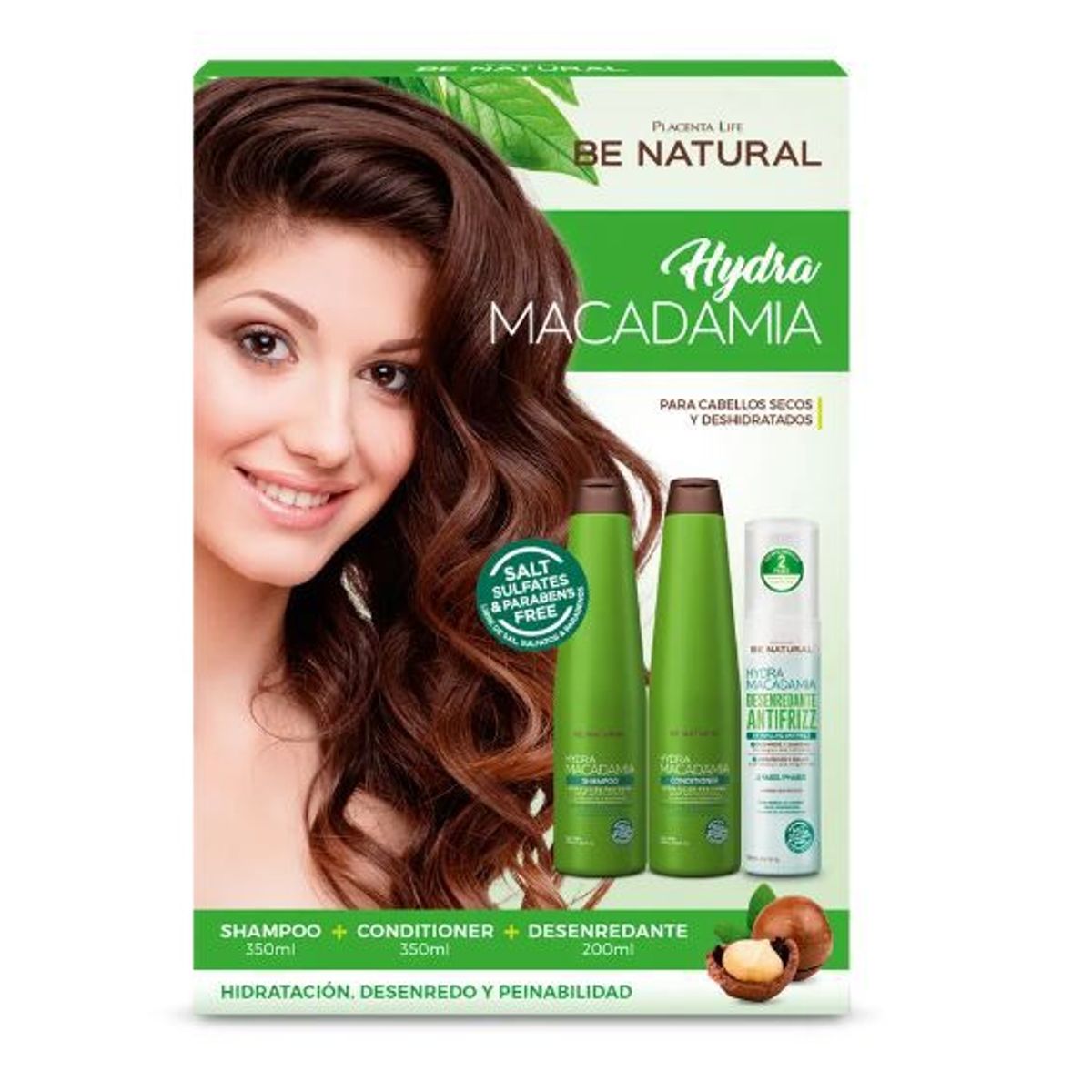 BE NATURAL - Set Be Natural Hydra Shampoo + Acondicionador + Desenredante