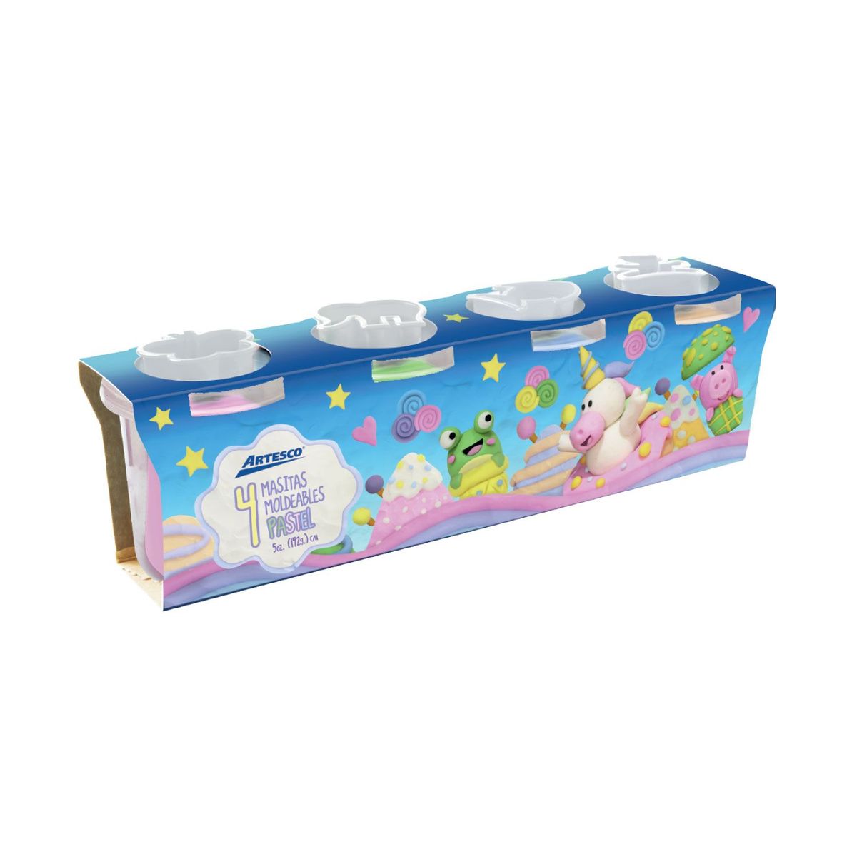 ARTESCO - Masa Artesco Blanda Color Pastel Empaque 4 Und