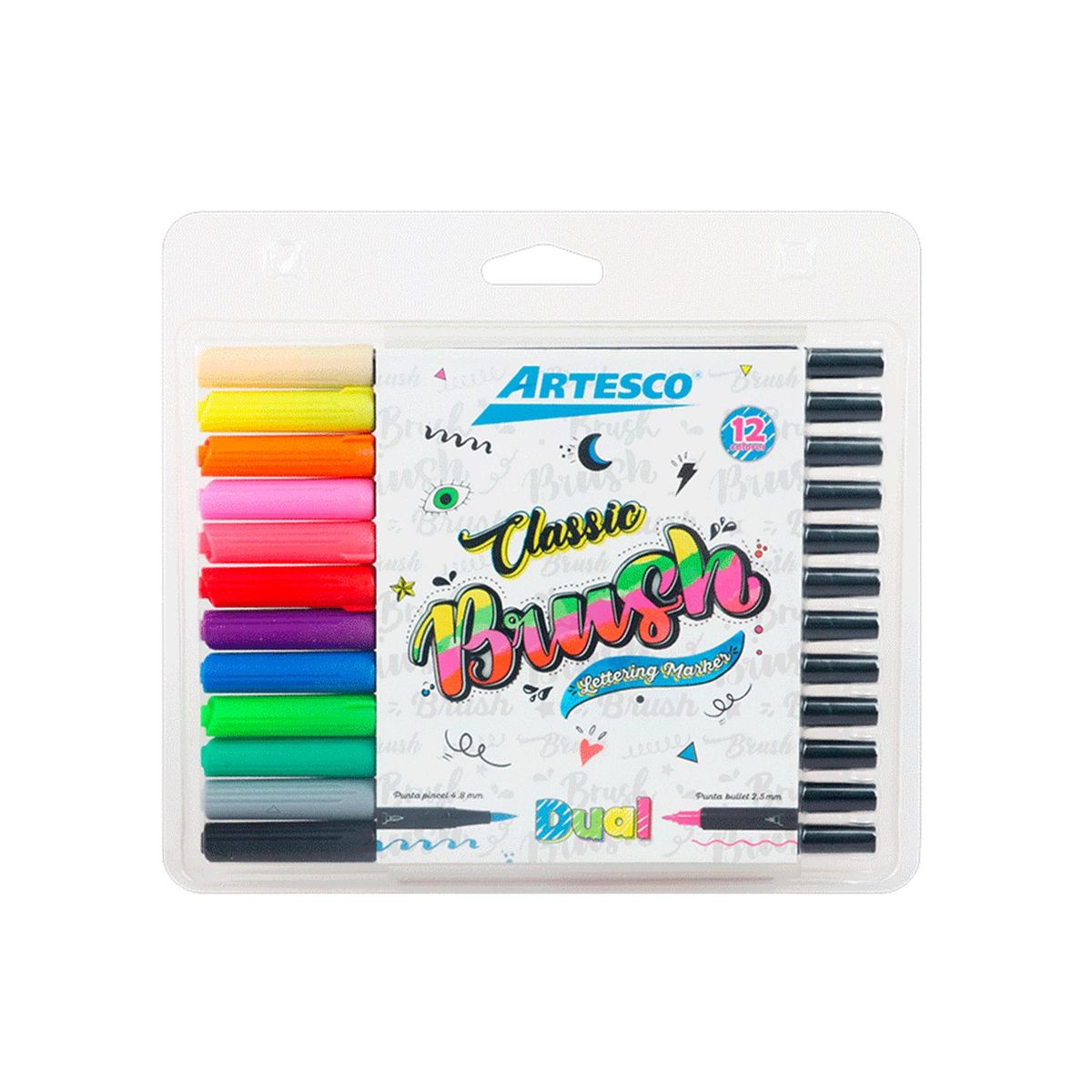 ARTESCO - Plumones Artesco Dual Brush Classic Empaque 12 Und