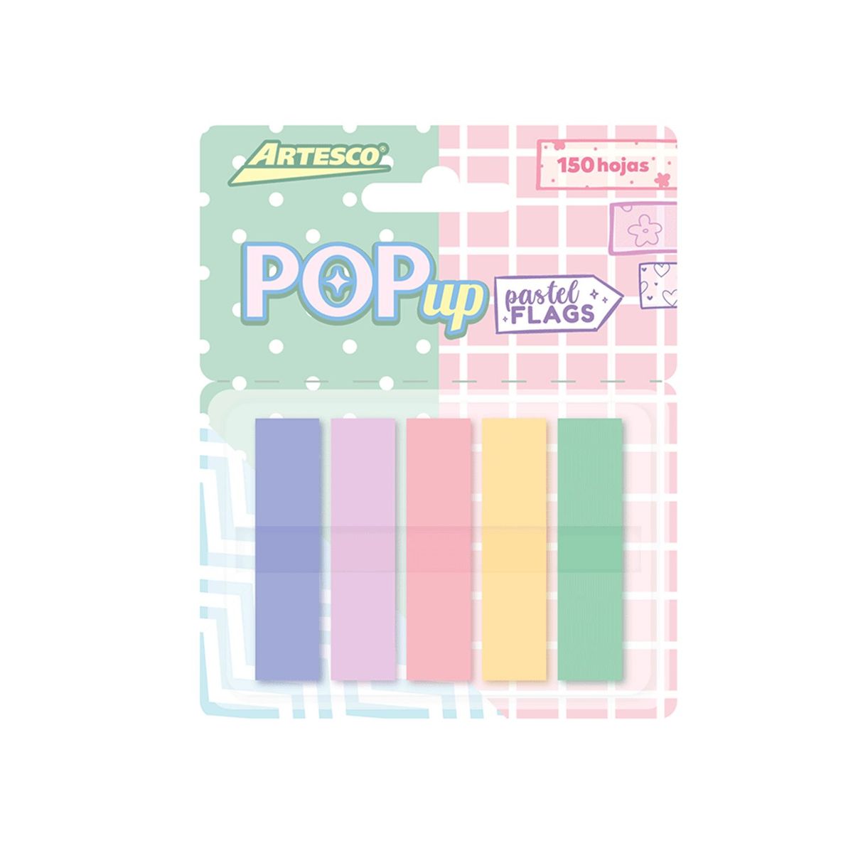 ARTESCO - Banderitas Adhesivas Artesco Color Pastel Empaque 150 Und