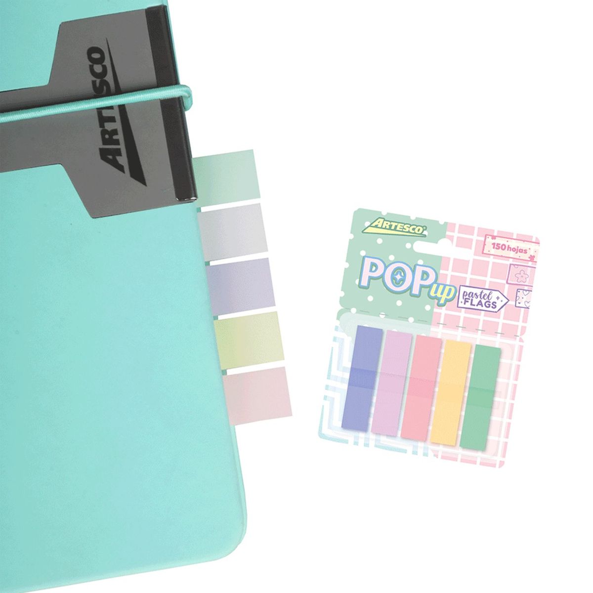 ARTESCO - Banderitas Adhesivas Artesco Color Pastel Empaque 150 Und