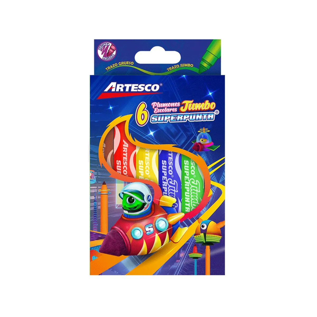 ARTESCO - Plumones Artesco Jumbo Superpunta Empaque 6 Und