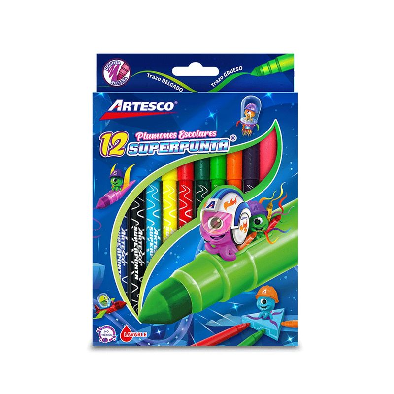 ARTESCO - Plumones Superpunta 45 X12
