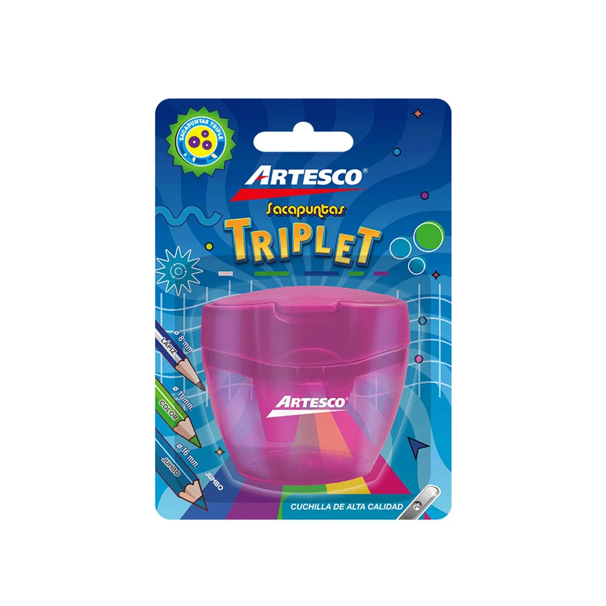 ARTESCO - Tajador Artesco Triple Punta Con Depósito