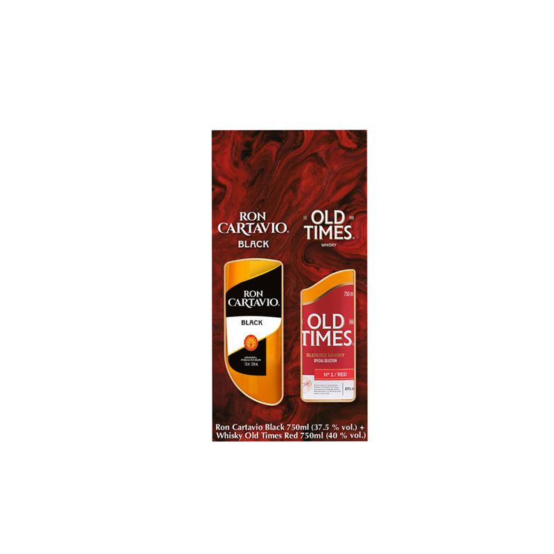 CARTAVIO - Pack Ron Cartavio Black Botella 750Ml + Whisky Old Times Red Botella 750 mL