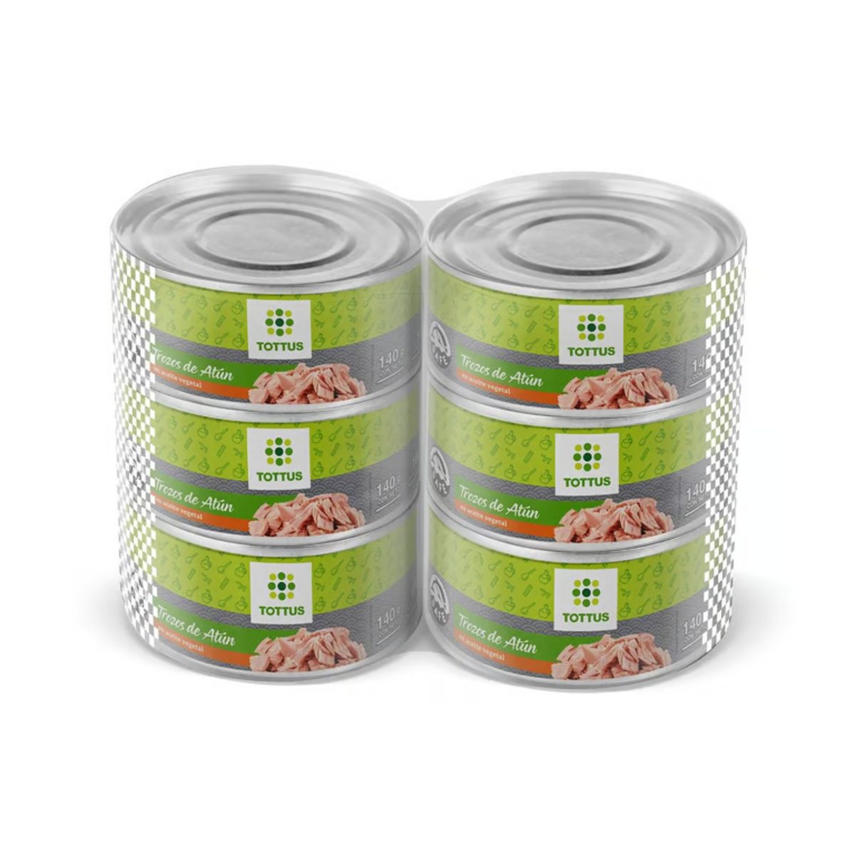 TOTTUS - Caja de Trozos de Atún en Aceite Envase 140 g