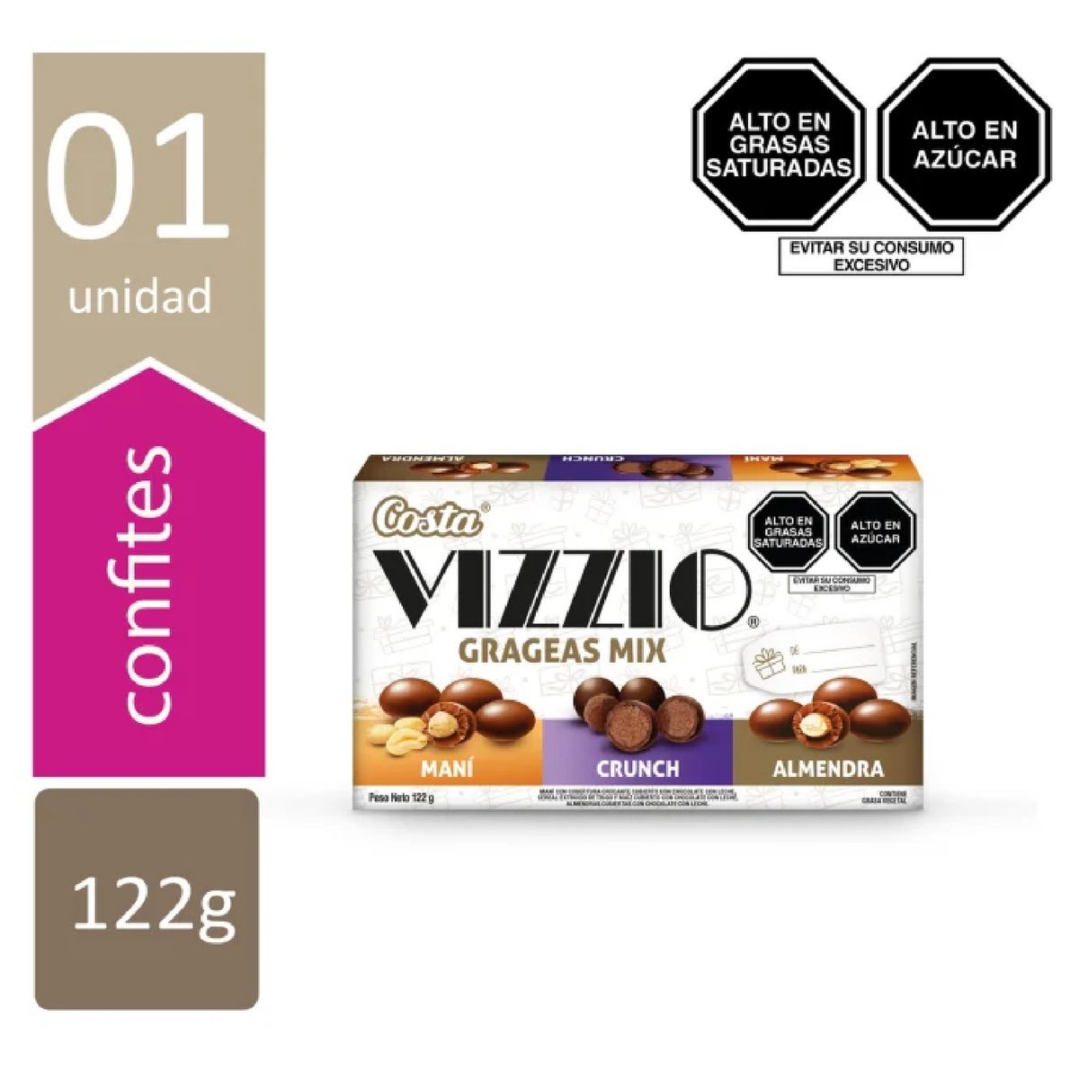 VIZZIO - Maní Vizzio Cereal Almendra Grageas Caja 122 g