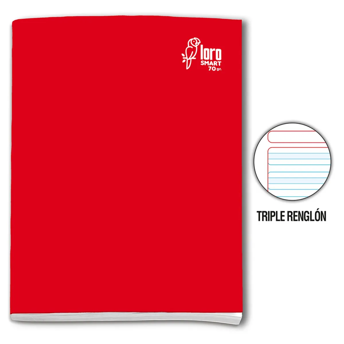 LORO - Cuaderno Triple Renglón Loro Deluxe 80
