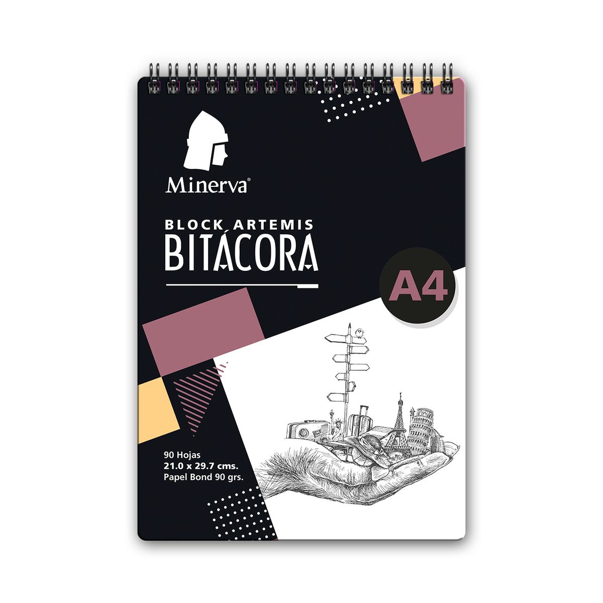MINERVA - Block Anillado Bitácora A4 90Hj Minerva