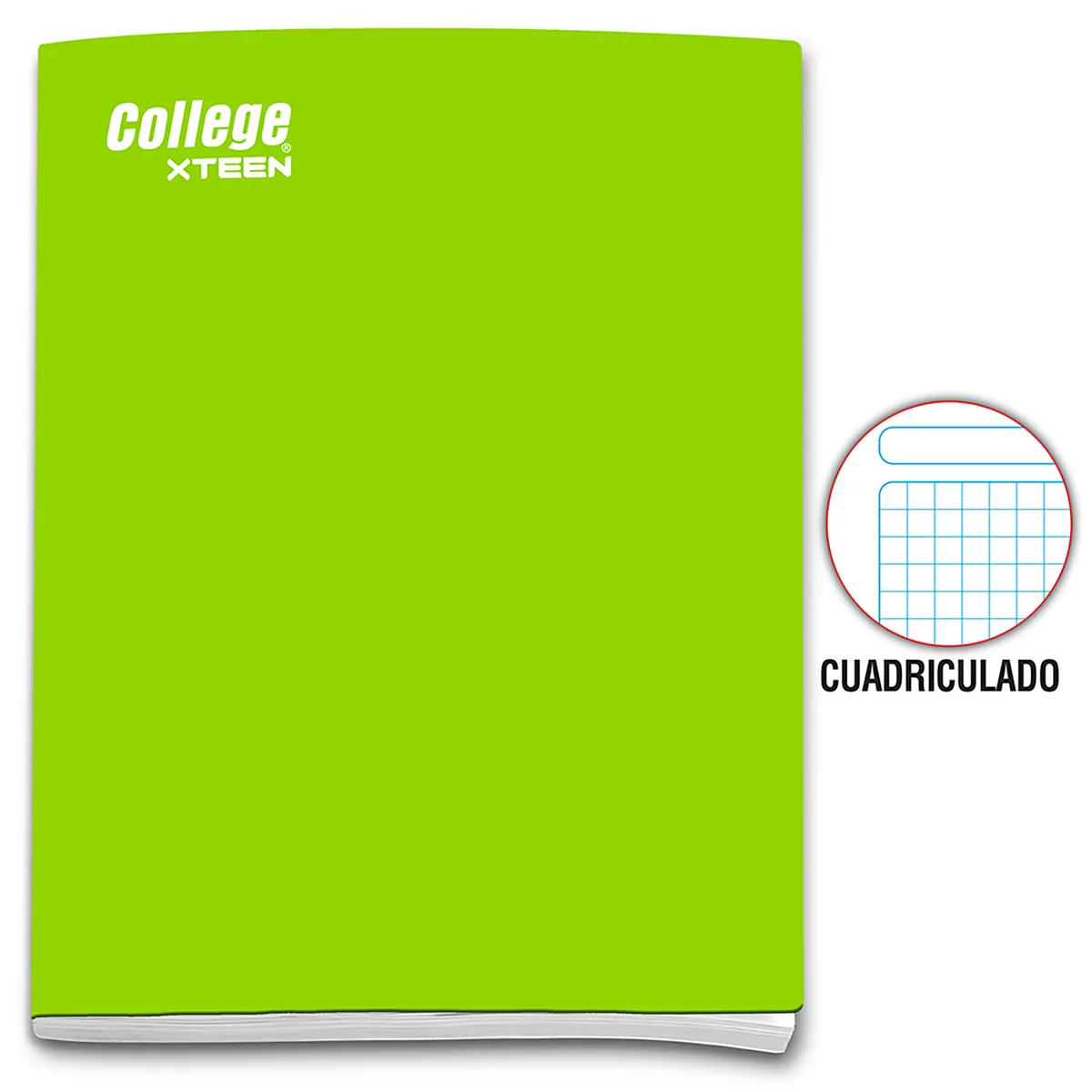 COLLEGE - Cuaderno Cuadriculado College Xteen Deluxe 80 Hojas