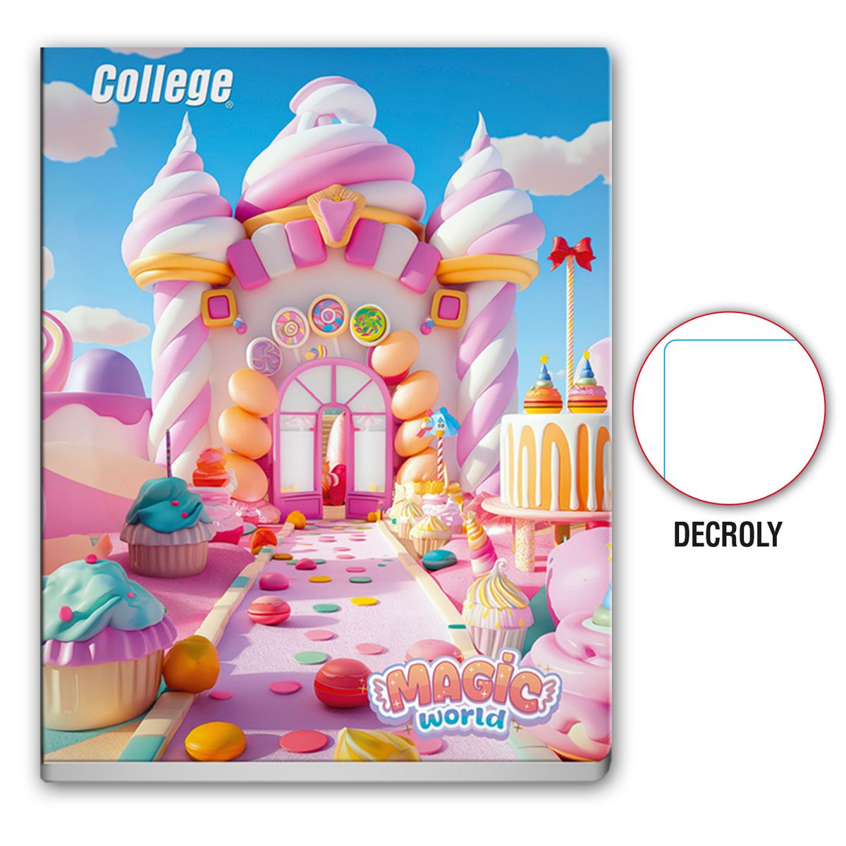 COLLEGE - Cuaderno Decroly College Magic World Deluxe 80 Hojas