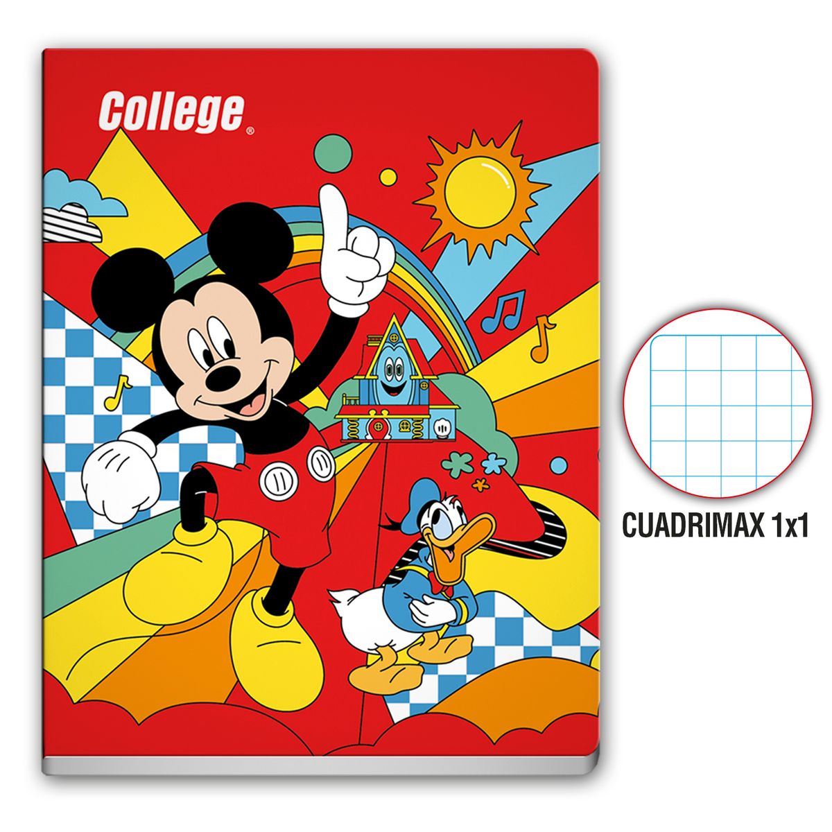 COLLEGE - Cuaderno Cuadrimax 1 x 1 College Disney Junior Deluxe 80 Hojas