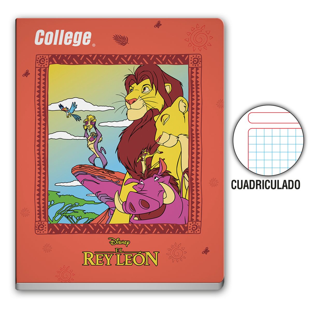 COLLEGE - Cuaderno Cuadriculado College Disney Deluxe 80 Hojas