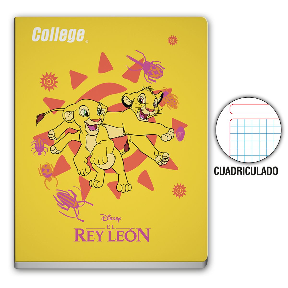 COLLEGE - Cuaderno Cuadriculado College Disney Deluxe 80 Hojas