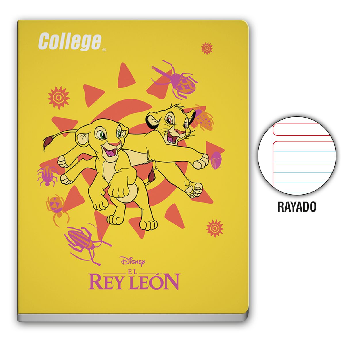 COLLEGE - Cuaderno Rayado College Disney Deluxe 80 Hojas